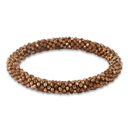 Pulsera con abalorios faceteados marr&oacute;n cobrizo