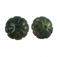 Piedras Naturales abalorios Calcita flor Verde oscuro