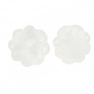 Piedras Naturales abalorios vidrio flor Blanco transparente