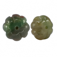 Piedras Naturales abalorios Ágata flor Multicolor verde naranja