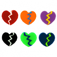 Abalorios de polímeros corazón roto Multicolor