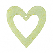 Colgantes de resina corazón Verde claro