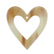 Colgantes de resina corazón Beige