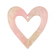 Colgantes de resina corazón Rosa claro
