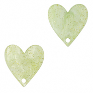 Colgantes de resina corazón Verde claro