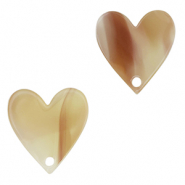 Colgantes de resina corazón Beige