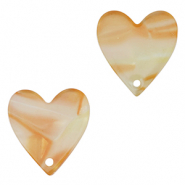 Colgantes de resina corazón Naranja cobrizo