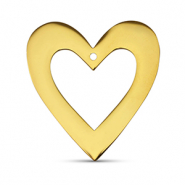 Colgantes Acero Inox corazón Dorado