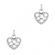 Colgantes Acero Inox coraz&oacute;n Plateado