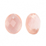 Colgantes de piedra natural Vidrio óvalo Rosa