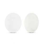 Colgantes de piedra natural Vidrio óvalo Blanco