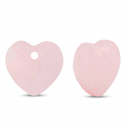 Colgante de piedra natural Vidrio corazón Rosa