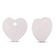 Colgante de piedra natural Cuarzo Rosa corazón Rosa claro