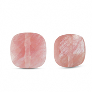 Abalorios de piedra natural Vidrio cuadrados Rosa