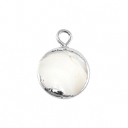 BQ Perlas de agua dulce colgante redondo Plateado-blanco natural