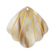 Colgantes de resina concha Beige