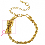 Pulseras Acero Inox retorcido Dorado