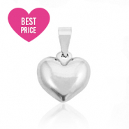 Colgantes Acero Inox corazón bola Plateado