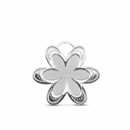 Colgantes Acero Inox flor Plateado