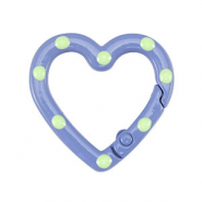 Fornituras coloridas anilla de llavero coraz&oacute;n Azul-verde