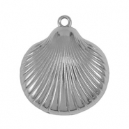 Colgantes Acero Inox concha Plateado