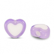 Abalorios acr&iacute;licos coraz&oacute;n Morado