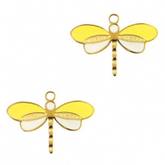 Colgantes Acero Inox libélula Dorado-amarillo