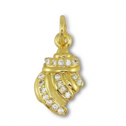 Metal TQ latón colgante concha Dorado
