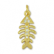 Metal TQ latón colgante espina de pescado Dorado