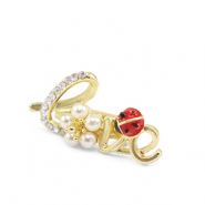 Broches "love" Rojo-blanco-dorado