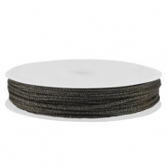 Hilo macramé trenzado 1mm Negro metálico