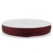 Hilo macramé trenzado 1mm Burdeos metálico