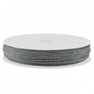 Hilo macramé trenzado 0,8mm Gris oscuro-plateado metálico