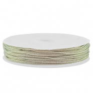 Hilo macramé trenzado 0,8mm Plata-Rosado metálico