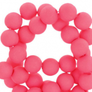 Abalorios acr&iacute;licos 6 mm Rosa ne&oacute;n