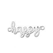 Colgantes Acero Inox entrepieza ''happy'' Plateado