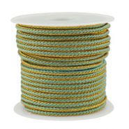 Cord&oacute;n trenzado trendy 2.3mm Verde menta-dorado
