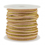 Cord&oacute;n trenzado trendy 2.3mm Rosa claro-dorado