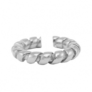 Anillos Acero Inox retorcido Plateado