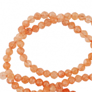 Piedras naturales 3mm faceteados Claro naranja