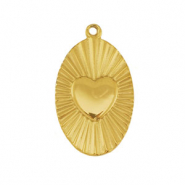 Colgantes Acero Inox coraz&oacute;n Dorado