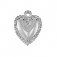 Colgantes Acero Inox coraz&oacute;n Plateado