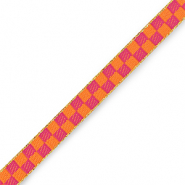Cinta con texto cubitos Rosa magenta-naranja