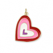 Metal TQ lat&oacute;n colgante coraz&oacute;n Dorado-multicolor