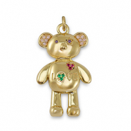Metal TQ lat&oacute;n colgante zirconia oso Dorado-multicolor