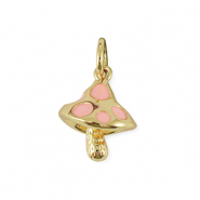 Metal TQ lat&oacute;n colgante seta Dorado-rosa claro