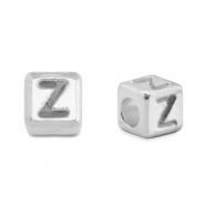 Abalorios letras met&aacute;licos DQ Z Plata vieja (sin n&iacute;quel)