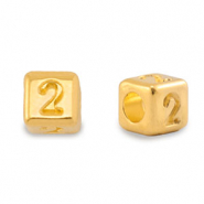 Abalorios letras met&aacute;licos DQ 2 Dorado (sin n&iacute;quel)