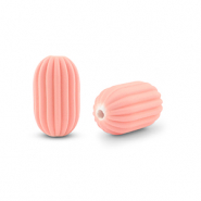 Abalorios acrílicos óvalo Rosa salmón