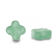 Piedras Naturales abalorios trébol Verde jada